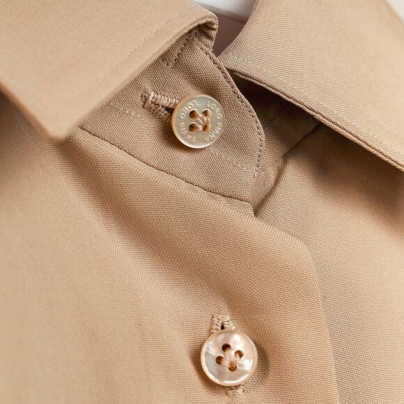 Loro Piana Tan Silk Buttoned Long-Sleeve Shirt - Picture 7 of 10